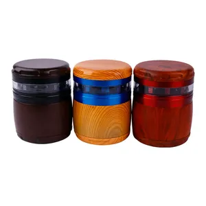 Lens smoking factory fancy plastic zinc alloy with window shape like wooden herb grinder