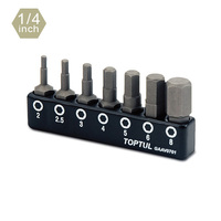 Juego de Puntas de Destornillador TOPTUL de Alta Calidad GAAV0701, 7 Piezas, 1/4" (H), Serie FSDA, con Vástago Hexagonal