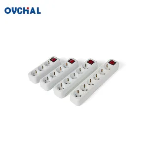 OUCHI SONGRUI Grosir Universal 2 Pin Bulat 250V Steker Ekstensi Multi Soket dengan Sakelar