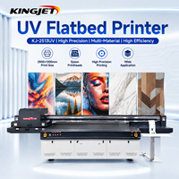 Impresora UV de Formato Grande Industrial Kingjet 2500*1300mm, Modelo KJ-2513UV, Impresión Digital por Inyección de Tinta para Carcasas de Teléfono, Madera y Vidrio