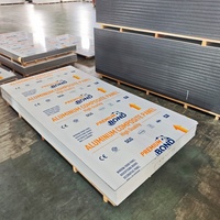Panneau composite en aluminium massif doré métallique de 3 mm pour revêtement de comptoir d'exposition