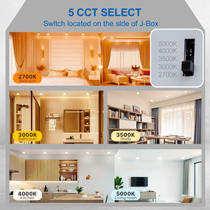 Illuminazione da Interno: Faretti <span class=keywords><strong>LED</strong></span> a Incasso Sottili da 3, 4 e 6 Pollici, Dimmerabili 5CCT 9W per Soffitti di Casa e Ufficio - Product Image 3