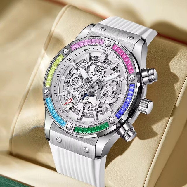 Onola 6841 New Fashion Casual Sports Original Mens Brand Mechanical Wristwatch Luminous Hands Waterproof Automatic Watch for Men