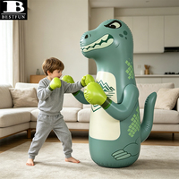Sac de frappe gonflable dinosaure vert sauge, durable et autoportant, pour enfants et tout-petits, jouet de fitness actif d'intérieur