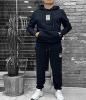 Ensemble de survêtement sportif unisexe pour adultes, tendance, hiver, uni, perlé, teint en pièce, streetwear décontracté, léger et respirant en polaire