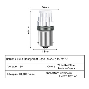Feu de signalisation d'avertissement TGZ anti-collision <span class=keywords><strong>clignotant</strong></span> stroboscopique RGB 1157 1156 pour voiture, <span class=keywords><strong>moto</strong></span>, camion, feu de freinage LED modifié - Product Image 2