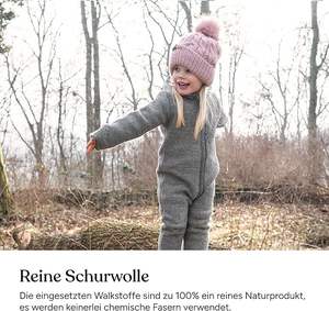 Tuta in lana cotta per bambini tuta in lana Merino con cappuccio e cerniera anteriore tuta in pile di lana bollita per bambini - Product Image 5