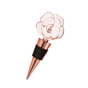 Rose Gold <b>Wine</b> Stopper Rose Flower Design Zinc Alloy Sealing Bottle Plug For <b>Wine</b> Preservation Gift - Product Image 5