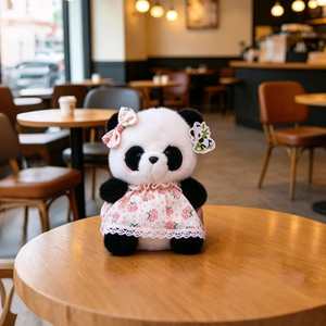 High Performance <b>Cute</b> Panda Plush <b>Doll</b> Realistic Flower Giant Panda Stuffed Toy Chengdu Travel Souvenir Decor Ornament - Product Image 3