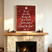 Impression sur toile encadrée de la Bible Isaïas 9:6, Arbre de Noël, Cadre en aluminium doré mat, Art mural religieux pour la décoration de villas et d'églises