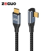 Câble USB4 240W de haute qualité, type C coudé, charge rapide 5A, 40 Gbps, 8K60HZ pour Mac et téléphones mobiles