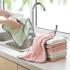 Pano de microfibra absorvente para cozinha, pano antiaderente para lavar louça, pano de limpeza de utensílios domésticos, pano de banho antiaderente