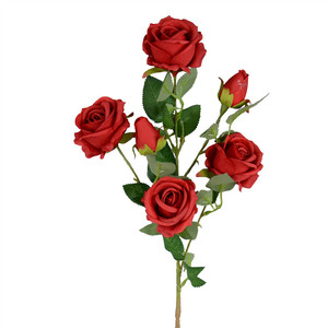 Arrangement floral artificiel rouge Dongchen Crafts pour mariage et décorations intérieures - Product Image 5