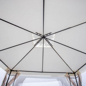 MIA exterior impermeable marco de acero pabellón jardín patio trasero Hardtop hierro <span class=keywords><strong>3x3</strong></span> <span class=keywords><strong>Gazebo</strong></span> mosquitera cortina a prueba de viento - Product Image 3