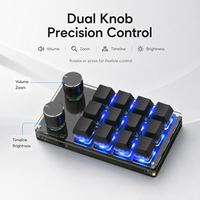 Teclado Mecánico Mini RGB Programable SIKAI con Cable USB-C, Controlador de Atajos para Edición de Video, 12 Teclas, 2 Perillas