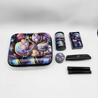 Ensemble de fumer portable 6 en 1 ensemble de plateau à roulettes pour broyeur d'herbes avec boîte-cadeau Kit d'accessoires pour fumer personnalisé