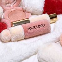 Rouge à Lèvres Liquide Mat Portable Effet Fourrure Douce et Matte, Emballage Pelucheux en Fausse Fourrure, Marque Privée