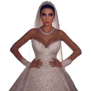 Vestidos <span class=keywords><strong>de</strong></span> Novia <span class=keywords><strong>de</strong></span> Cristal <span class=keywords><strong>de</strong></span> Lujo, Fabricante <span class=keywords><strong>de</strong></span> Turquía, <span class=keywords><strong>Estambul</strong></span> y China, Vestido <span class=keywords><strong>de</strong></span> Novia <span class=keywords><strong>de</strong></span> Gala con Cola Larga y Mangas Largas, Vestidos para Mujer - Product Image 2