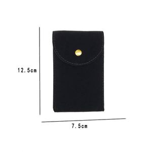 En stock, pochette à montre en velours noir à boutons pression double face pour le rangement et l'emballage de montres - Product Image 4
