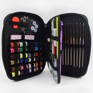 Multi-farbe Aluminium und Silber Häkeln Haken Nadeln Stricken und 22pcs travel sewing kit