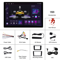 Podofo 13.1'' 2K IPS Grand écran 8 cœurs 4+64 Go Autoradio Android CarPlay avec modem 4G Android Auto WiFi GPS DSP RDS