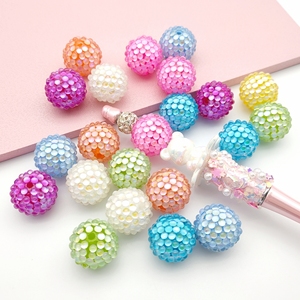 ลูกปัดคริสตัลทรงนางเงือกลูกปัดสีนีออนสำหรับ51259 20มม. สีทึบลูกปัดอะคริลิกพลาสติกลูไซท์เบอร์รี่คริสตัลเบย์เบอร์รี่ลูกปัดอะคริลิค - Product Image 5