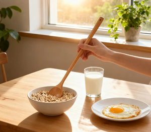 Cucchiaio di agitazione a manico lungo ecologico in legno di faggio Design tradizionale sostenibile per regali aziendali creativi di caffè e miele - Product Image 4