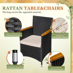 Set di tavoli e sedie all'aperto in Rattan impermeabile <span class=keywords><strong>giardino</strong></span> all'aperto tavoli e sedie di <span class=keywords><strong>Design</strong></span> <span class=keywords><strong>moderno</strong></span> - Product Image 6