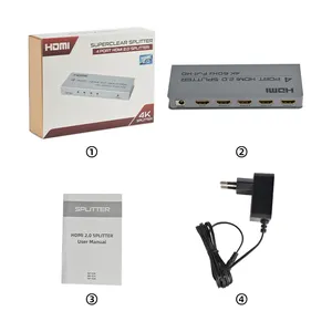 Fjgear Good Competitive 1 In 4 Out Hdmi Splitter 4 Port Support 3D With The Function Of Reset