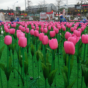 Lámpara de Jardín LED con Forma de Tulipán, Iluminación Decorativa para Exteriores, Lámpara de Césped, Lámpara de Patio, Control Remoto, Cuerpo de Plástico, 50000 - Product Image 2