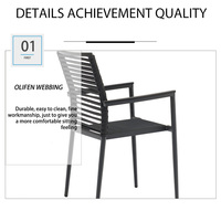 Chaises de Patio à cordes encadrées en Aluminium, mobilier d'extérieur pour petit balcon, ensembles de jardin et d'intérieur