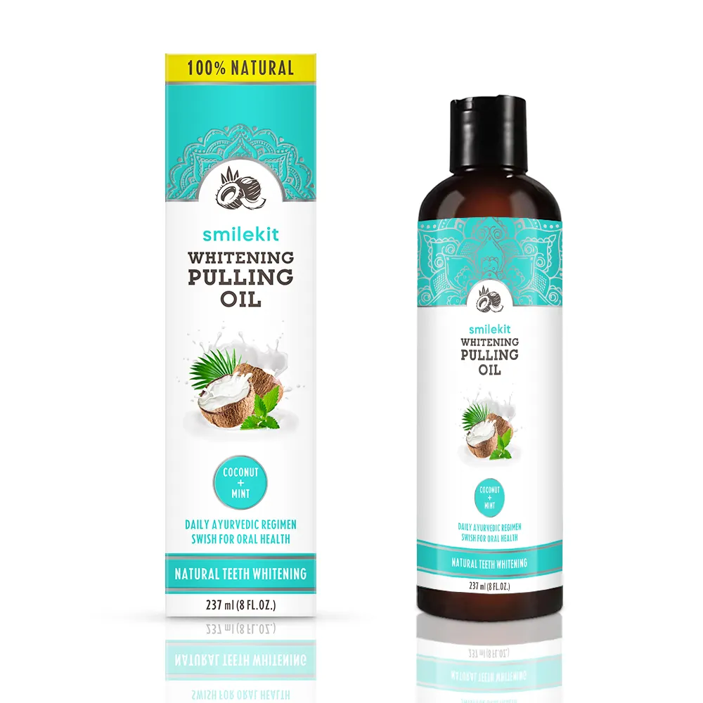 Private Label Oral Oil Pulling with Coconut & Peppermint Oil Natural Alcohol Free Mouthwash