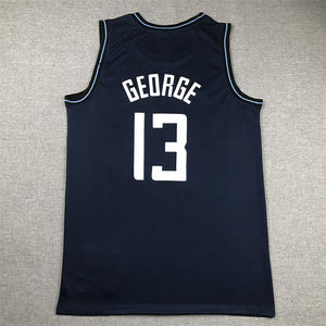2025 nouveaux styles et maillots de basket-ball de haute qualité pour hommes brodés cousus noir bleu blanc #13 <span class=keywords><strong>Paul</strong></span> George Clippers - Product Image 3