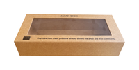 Fabbrica personalizzato riciclabile Bio-degradabile stile cassetto logo stampato sapone imballaggio scatola di carta Kraft con finestra di plastica