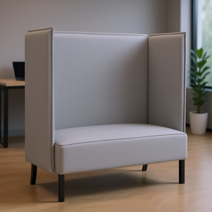 Light Gray Fabric Highback Office <b>Sofa</b> 101cm Metal <b>Legs</b> Modern Design - Product Image 2