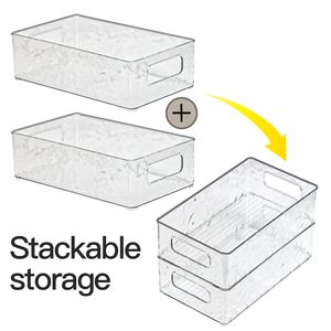 욕실 화장품 쌓을 수있는 투명 보관함 컨테이너 식료품 저장실 주최자 상자 - Product Image 5