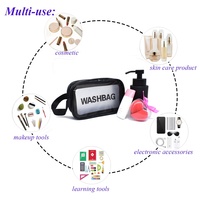 Trousse de toilette en plastique transparent givré sacs à cosmétiques de voyage en plastique PVC étanches à l'eau avec poignée