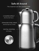 Théière turque avec poignée contrôle par écran tactile fonction de température Samovar bouilloires électriques en acier inoxydable nouveau design