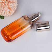 Bouteille en verre d'huile essentielle de 50ML, bouteille de sérum de pompe de Lotion, bouteille en verre de parfum givré pour cosmétique