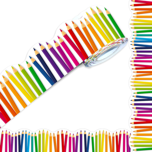 Rollo de Borde Ondulado para Tablero de Anuncios, Decoración Colorida para Pared de Aula, Regreso a Clases - Product Image 1