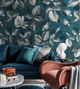 Leichte Luxus nordische tropische Pflanze Blatt muster Tapete Wandbild Wandt uch Hintergrund wand
