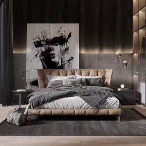 GEDO Custom Modern Queen King Full-Size <span class=keywords><strong>letto</strong></span> imbottito <span class=keywords><strong>in</strong></span> <span class=keywords><strong>legno</strong></span> con cassetti portaoggetti e testiera nella fondina - Product Image 4