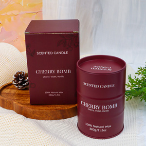 Bougies parfumées cylindriques en pot métallique jaune, rose, vert, bleu, en cire de paraffine, décoration moderne pour la maison, bougie artistique, parfum floral et végétal - Product Image 3