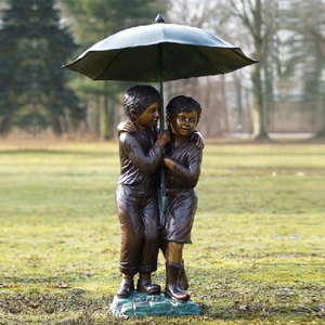 Gran antiguo jardín decoración Metal niños bronce niño tocando flauta estatua de bronce - Product Image 2