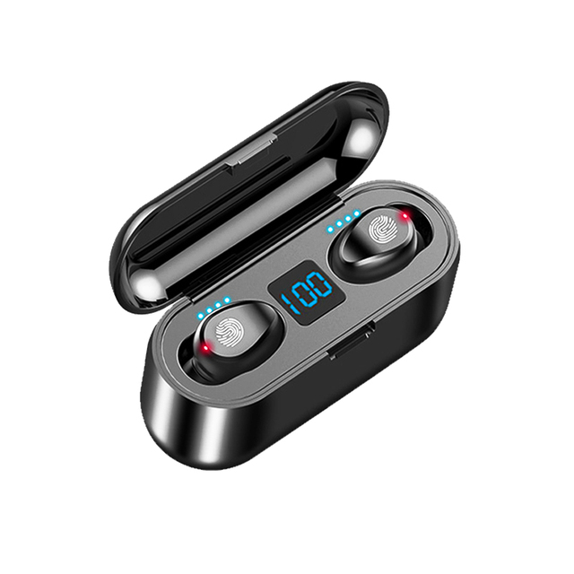 TWS F9 Bluetooth 5.3 Wireless Touch Earphone LED Display Stereo Headphone Sport Earbuds With 2000mAh Power Bank