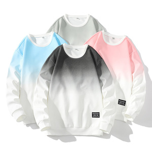 Sweat à capuche col rond pour homme, automne, ODM, dégradé, décontracté, confortable, style Hong Kong, tendance, marque, haut à manches longues, chemise de base - Product Image 6
