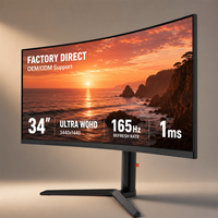 Monitor LED para Juegos de 34 Pulgadas, 165Hz, 1ms, 1500R, 4K UWQHD, Precio Bajo Directo de Fábrica, para Monitores de Juegos, Monitores LCD y Monitores Curvos