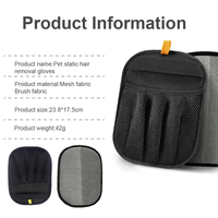 Gant de toilettage portable pour animaux de compagnie, outil de démêlage et de nettoyage des poils de chat pour vêtements, lits, tapis, canapés pour propriétaires de chiens