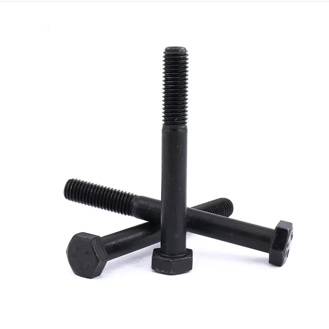 High Strength Black Half Thread Hexagon Bolts DIN931 Standard Quality M6 M8 M12 Customized Size Hex Head Bolts