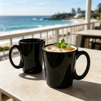Tasses à lait en verre borosilicate de haute qualité, verres à jus et à eau, gobelets noirs, ensemble de verres à boire, tasses à café et à bière en verre